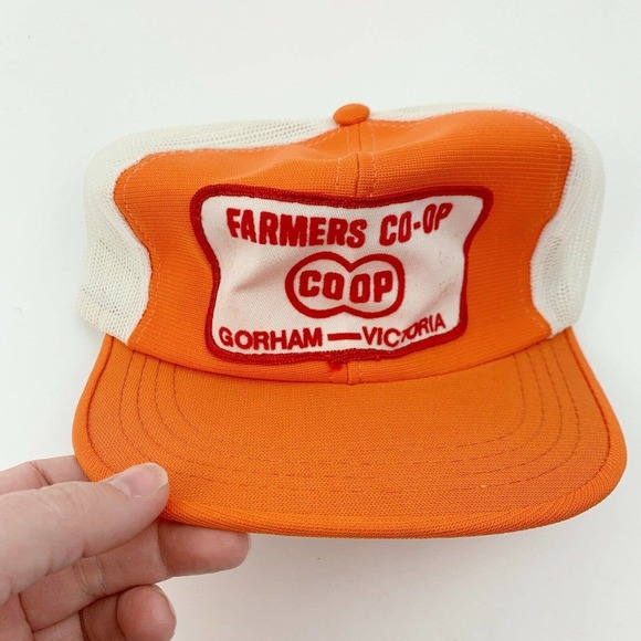 Youngan Accessories Vintage Farmers Coop Coop Gorham Kansas Patch Mesh Snapback Trucker Hat